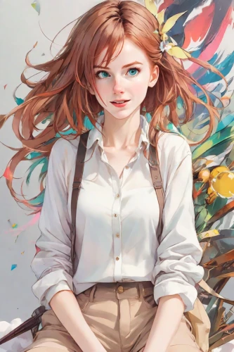 transistor,nami,vanessa (butterfly),nora,artist color,clary,girl with speech bubble,illustrator,cinnamon girl,painter doll,painter,alice,artist portrait,persona,painting,rosa ' amber cover,author,color 1,portrait of a girl,fairy tale character,Digital Art,Anime