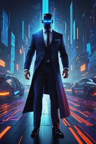 3d man,vr headset,vr,cyberpunk,cyber glasses,electro,virtual reality headset,matrix,spy,virtual reality,the suit,cg artwork,spy visual,steel man,game illustration,oculus,game art,futuristic,a black man on a suit,background image,Illustration,Vector,Vector 05