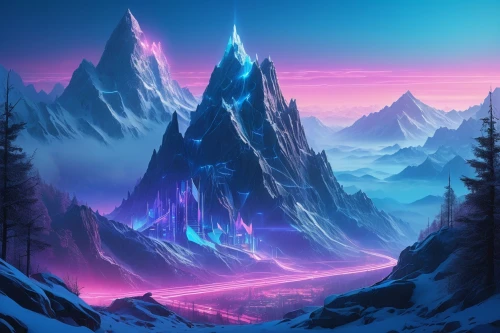 ice landscape,fantasy landscape,ice castle,snow mountains,ice planet,purple landscape,winter background,northrend,snowy peaks,snowy mountains,mountain landscape,snow landscape,landscape background,mountains snow,fantasy picture,mountains,snow mountain,mountain scene,winter landscape,mountain world,Art,Classical Oil Painting,Classical Oil Painting 41