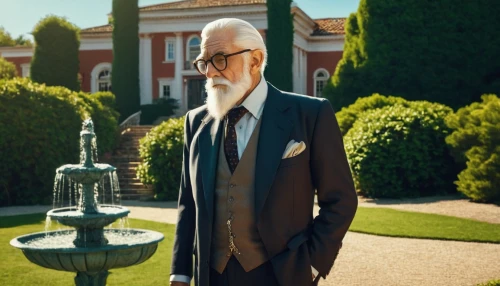 white beard,men's suit,spy-glass,suit actor,elderly man,grandfather,karl,the suit,spy visual,father frost,grandpa,tuxedo,spy,daimler,tilda,daimler majestic major,wedding suit,vanity fair,digital compositing,father christmas,Conceptual Art,Fantasy,Fantasy 21