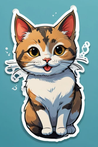 cat vector,calico cat,clipart sticker,animal stickers,sticker,calico,cat-ketch,cartoon cat,stickers,steam icon,doodle cat,cat drinking water,growth icon,twitch icon,water splash,cute cat,cat on a blue background,on a transparent background,drawing cat,flat blogger icon,Unique,Design,Sticker