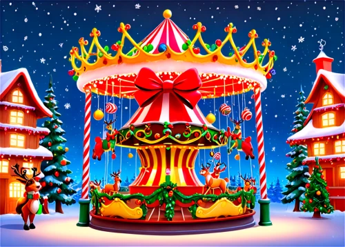 merry-go-round,carnival tent,circus tent,scandia christmas,merry go round,elves flight,christmas town,christmas snowy background,winter festival,christmas market,christmas village,circus stage,kristbaum ball,circus show,christmas motif,advent market,the holiday of lights,christmas landscape,christmas house,christmasbackground,Conceptual Art,Fantasy,Fantasy 27