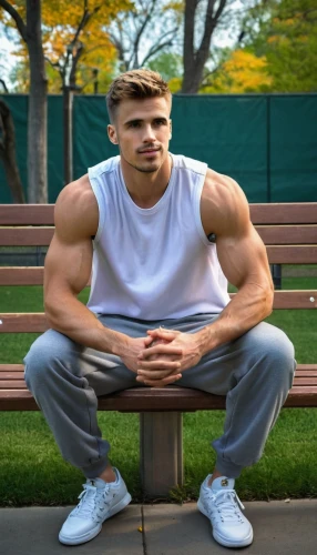 man on a bench,sit,park bench,bench,fitness model,chair png,squat position,body-building,benches,men sitting,aa,body building,bodybuilding,muscular,man,kapparis,yoga guy,fitness professional,ken,dj,Illustration,Abstract Fantasy,Abstract Fantasy 12