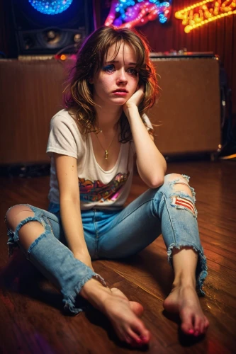 80s,girl sitting,lily-rose melody depp,1980's,roller skating,worried girl,girl in overalls,depressed woman,teen,retro girl,1980s,eighties,eleven,arcade games,roller skate,retro eighties,stressed woman,retro woman,grunge,sad girl,Illustration,Realistic Fantasy,Realistic Fantasy 38