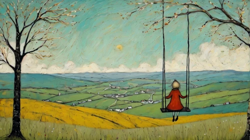 woman hanging clothes,tree with swing,girl with tree,vincent van gough,david bates,maypole,olle gill,still life of spring,breton,francis barlow,pilgrim,tightrope walker,carol colman,scythe,rural landscape,girl in a long dress,andreas cross,post impressionism,man with umbrella,spectator,Art,Artistic Painting,Artistic Painting 49