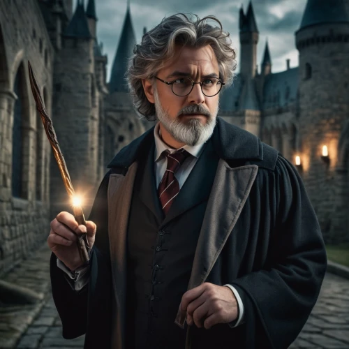 albus,harry potter,potter,professor,candle wick,candlemaker,hogwarts,wand,overcoat,digital compositing,robert harbeck,broomstick,the wizard,htt pléthore,wizard,magical,magistrate,the doctor,wick,barrister,Conceptual Art,Daily,Daily 13