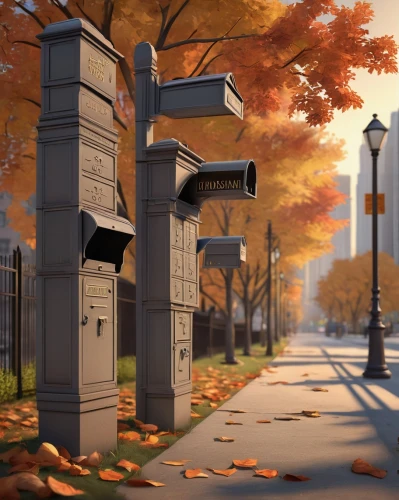 cartoon video game background,letter box,mail box,mailbox,backgrounds,picket fence,one autumn afternoon,autumn scenery,autumn motive,autumn morning,newspaper box,autumn background,background vector,autumn day,autumn park,letterbox,halloween background,autumn walk,lamp post,fence gate,Conceptual Art,Daily,Daily 35