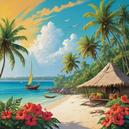 beach landscape,tropical beach,caribbean beach,tropical island,coconut trees,tropical sea,dream beach,tropical floral background,paradise beach,the caribbean,landscape background,caribbean,beach scenery,tahiti,tropical house,south pacific,an island far away landscape,tropics,jamaica,palmtrees,Conceptual Art,Sci-Fi,Sci-Fi 20