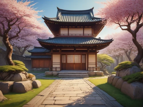 japanese sakura background,sakura background,hanok,asian architecture,tsukemono,japanese background,japanese shrine,japanese floral background,japanese art,hall of supreme harmony,sakura tree,sakura blossom,japanese architecture,sakura trees,spring background,the cherry blossoms,kyoto,sakura blossoms,oriental painting,japanese-style room,Illustration,Paper based,Paper Based 23