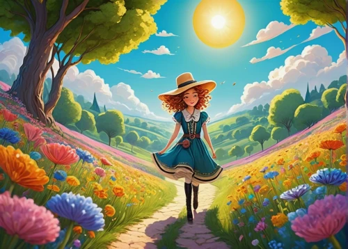 blooming field,springtime background,girl in flowers,spring background,field of flowers,flower field,pathway,girl picking flowers,way of the roses,girl in the garden,children's background,wonderland,flowers field,flower painting,alice in wonderland,flower background,landscape background,tulip field,pilgrim,woman walking,Photography,Fashion Photography,Fashion Photography 23