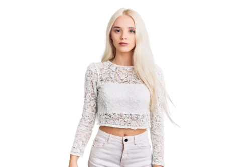 women's clothing,crop top,girl on a white background,knitting clothing,ladies clothes,long-sleeved t-shirt,women clothes,crochet pattern,menswear for women,crochet,white clothing,female model,fir tops,albino,blouse,white,macrame,doily,pale,ivory,Photography,Artistic Photography,Artistic Photography 12