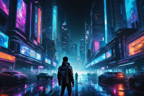 cyberpunk,dystopian,futuristic,cityscape,city lights,metropolis,pedestrian,city at night,sci fiction illustration,dystopia,futuristic landscape,colorful city,urban,hong kong,city,the city,vapor,tokyo city,world digital painting,fantasy city,Illustration,Japanese style,Japanese Style 15