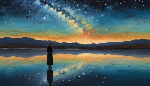 astronomer,astronomy,space art,astral traveler,universe,the universe,the night sky,starry night,starry sky,celestial,falling stars,celestial bodies,cosmos,night sky,pillars of creation,falling star,meteor,astronomical,meteor shower,scene cosmic,Art,Artistic Painting,Artistic Painting 49