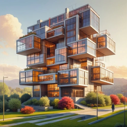 sky apartment,residential tower,modern architecture,apartment building,cubic house,appartment building,mixed-use,apartment block,high-rise building,multi-storey,contemporary,modern building,cube stilt houses,condominium,building honeycomb,an apartment,eco-construction,residential building,apartments,apartment complex,Photography,General,Realistic