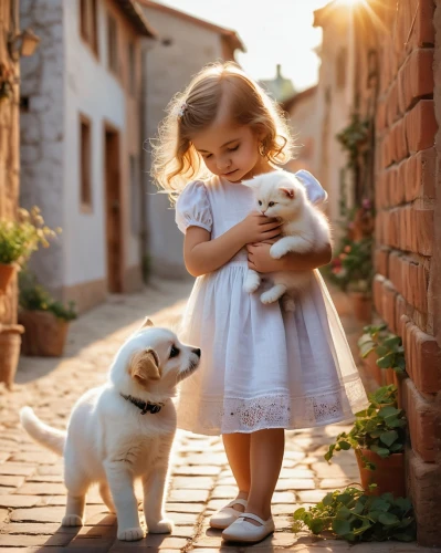 little boy and girl,vintage boy and girl,boy and dog,girl with dog,tenderness,companion dog,great pyrenees,pet vitamins & supplements,cute puppy,walk with the children,vintage children,cute animals,little girl in pink dress,dog photography,innocence,puppy pet,little angels,white dog,dog and cat,little girls walking,Photography,General,Natural