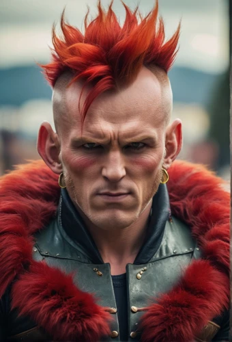 mohawk,the fur red,mohawk hairstyle,punk,angry man,pumuckl,scotsman,büttner,male elf,x-men,x men,streampunk,pompadour,beaker,red chief,punk design,spike,syndrome,male character,scot,Photography,General,Cinematic