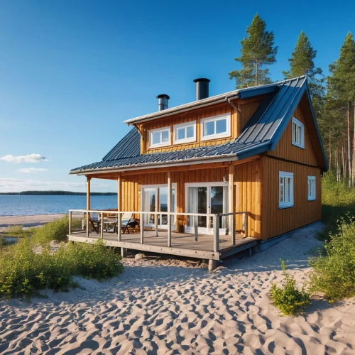 summer cottage,danish house,scandinavian style,summer house,baltic sea,the baltic sea,wooden house,beach house,holiday home,small cabin,holiday villa,wooden sauna,house by the water,inverted cottage,beach hut,dunes house,äsaxofonö,wood and beach,beachhouse,chalet,Photography,General,Realistic