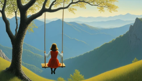 tree with swing,empty swing,tightrope,hanging swing,tree swing,tightrope walker,wooden swing,hanged,girl with tree,perched on a wire,swing,golden swing,sound of music,world digital painting,dreams catcher,woman hanging clothes,rope swing,zipline,hanging elves,swinging,Art,Artistic Painting,Artistic Painting 48