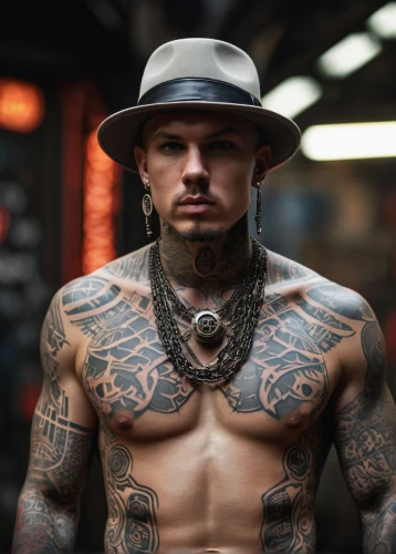 tattoos,tattoo expo,tattooed,men hat,tattoo artist,with tattoo,leather hat,fedora,men's hats,men's hat,bowler hat,tattoo,black hat,stovepipe hat,sheriff,mma,male character,cyborg,trilby,pork-pie hat,Photography,General,Sci-Fi