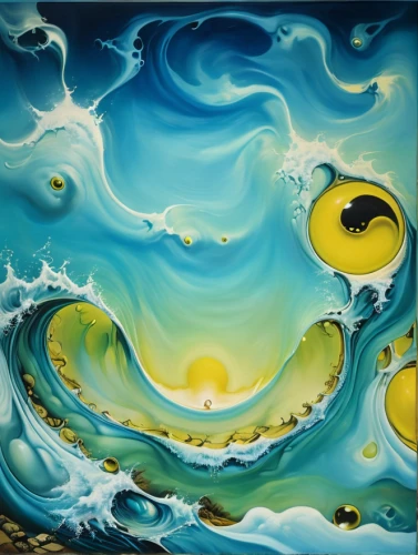 glass painting,ocean waves,water waves,whirlpool pattern,oil painting on canvas,sea landscape,seascape,fluid flow,underwater landscape,swirling,sea water splash,fluid,motif,whirlpool,tidal wave,abstract artwork,abstract painting,sailing blue yellow,waves circles,ocean background