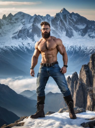 mountain guide,mountaineer,mountain climber,barbarian,mountain boots,mountain fink,lumberjack,brawny,the spirit of the mountains,strongman,mountaineers,nature and man,nordic bear,mountaineering,mountain climbing,the amur adonis,lumberjack pattern,king ortler,bodybuilding supplement,mountain hiking,Art,Classical Oil Painting,Classical Oil Painting 37