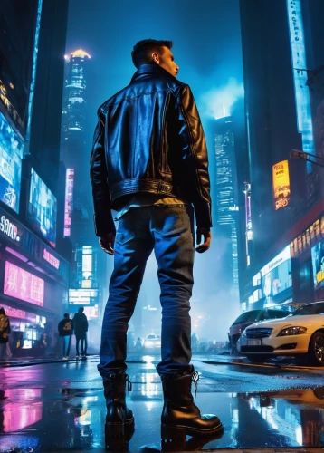 cyberpunk,futuristic,time square,pedestrian,city lights,gangstar,dystopian,renegade,a pedestrian,new york streets,black city,walking man,music background,urban,hk,man holding gun and light,shanghai,background images,hd wallpaper,big night city,Art,Artistic Painting,Artistic Painting 23