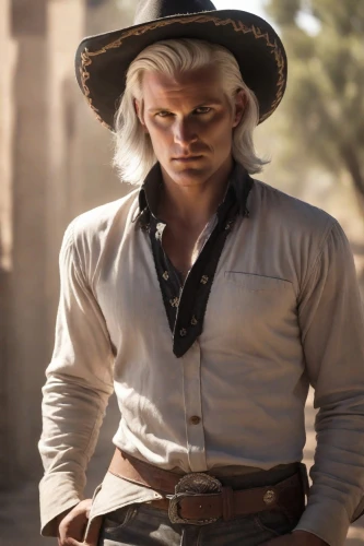 wild west,male elf,cowboy,western film,buckskin,cullen skink,newt,cow boy,drover,western,stetson,cowboy bone,western riding,male character,sheriff,gaucho,jack rose,joseph,gunfighter,blacksmith,Photography,Cinematic