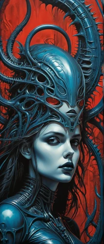 medusa,blue enchantress,medusa gorgon,siren,gorgon,sci fiction illustration,merfolk,biomechanical,fantasy art,shiva,sorceress,the enchantress,darth talon,gemini,sirens,andromeda,mystique,shamanic,fantasy woman,tour to the sirens,Illustration,Realistic Fantasy,Realistic Fantasy 47