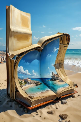 beach furniture,beach chair,deckchair,open book,treasure chest,book electronic,beach tent,dream beach,water sofa,book glasses,deck chair,beach chairs,underwater playground,e-book reader case,book antique,read a book,beach defence,open sea,buckled book,deckchairs