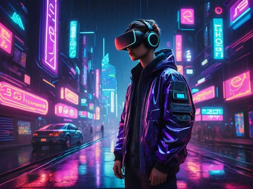 cyberpunk,futuristic,80s,80's design,vapor,cyber glasses,neon,neon lights,cyber,ultraviolet,virtual,pedestrian,mute,vr,neon light,dystopian,aesthetic,matrix,modern,dystopia,Illustration,Japanese style,Japanese Style 16