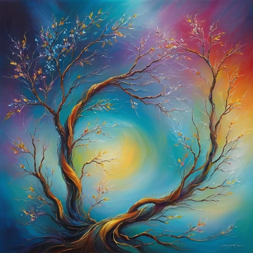 colorful tree of life,flourishing tree,tree of life,magic tree,celtic tree,the branches of the tree,painted tree,tangerine tree,fractals art,orange tree,argan tree,autumn tree,branching,watercolor tree,oil painting on canvas,the branches,burning bush,circle around tree,deciduous tree,tree thoughtless,Conceptual Art,Daily,Daily 32