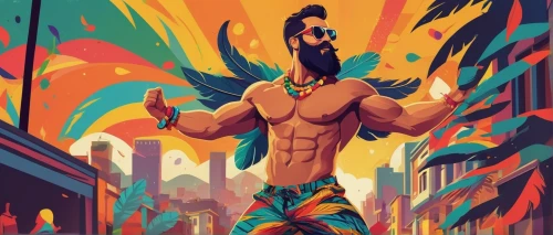 rio,tarzan,poseidon,brazil carnival,maspalomas,aquaman,pharaonic,muscle man,merman,ramayana,polynesian,aztec,luau,macho,conquistador,game illustration,capoeira,el dorado,tribal,panamanian balboa,Illustration,Vector,Vector 06