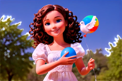 little girl with balloons,agnes,balloon,blue heart balloons,rainbow color balloons,ballon,princess anna,cute cartoon character,princess sofia,clay animation,cupido (butterfly),balloon with string,irish balloon,cute cartoon image,balloons flying,animated cartoon,heart balloons,blue balloons,star balloons,balloons,Unique,3D,Garage Kits