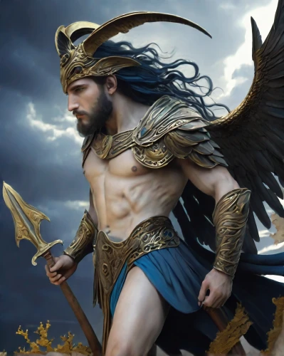 the archangel,greek god,poseidon,archangel,perseus,biblical narrative characters,god of the sea,greek mythology,thracian,mythological,greek myth,poseidon god face,heroic fantasy,god of thunder,uriel,messenger of the gods,sea god,zeus,thorin,sparta,Art,Classical Oil Painting,Classical Oil Painting 20