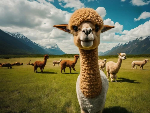 camelid,alpacas,llamas,alpaca,bazlama,llama,lama,mountain sheep,anthropomorphized animals,wool sheep,goatherd,altiplano,wild sheep,ruminants,sheared sheep,whimsical animals,shear sheep,camels,vicuna,vicuña