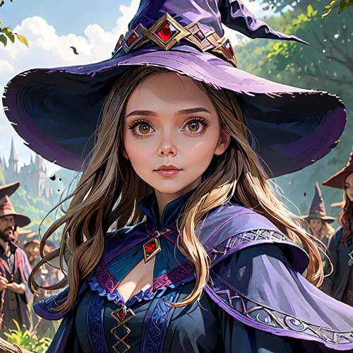 witch's hat icon,fantasy portrait,witch's hat,witch hat,halloween witch,witch,witch ban,celebration of witches,game illustration,witch broom,the witch,fairy tale character,portrait background,cg artwork,halloween illustration,sorceress,fantasy picture,custom portrait,mystical portrait of a girl,elza,Anime,Anime,General