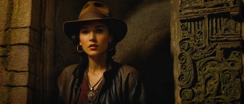 the hat of the woman,indiana jones,the hat-female,leather hat,womans hat,woman of straw,brown hat,katniss,bowler hat,woman's hat,deadwood,fedora,suffragette,sorceress,agnes,female doctor,athena,digital compositing,clementine,the enchantress,Illustration,Retro,Retro 26