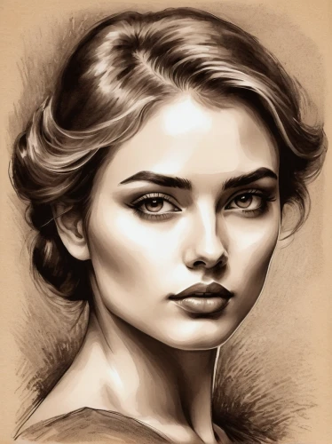 woman face,girl drawing,vintage drawing,girl portrait,vintage female portrait,vintage woman,world digital painting,romantic portrait,woman's face,charcoal drawing,woman portrait,fantasy portrait,mystical portrait of a girl,photo painting,young woman,sepia,digital painting,portrait of a girl,portrait background,vintage girl,Illustration,Black and White,Black and White 26
