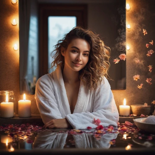 romantic portrait,romantic look,spa,bathrobe,blonde girl with christmas gift,spa items,beauty room,christmas woman,hygge,relaxing massage,bath oil,romantic night,beauty treatment,girl in bed,bath,brunette with gift,bath with milk,day spa,fairy lights,home fragrance,Illustration,Paper based,Paper Based 02