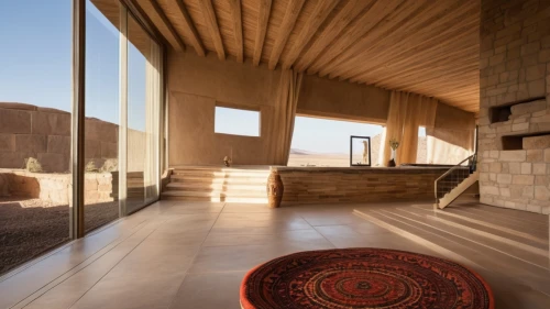qasr azraq,dunes house,qumran,iranian architecture,home interior,stone floor,anasazi,qumran caves,riad,timber house,archidaily,ouarzazate,wooden floor,persian architecture,eco hotel,wooden sauna,cubic house,natural stone,contemporary decor,cliff dwelling,Photography,General,Realistic
