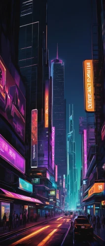 cyberpunk,shinjuku,tokyo city,hong kong,colorful city,shanghai,kowloon,fantasy city,cityscape,tokyo,metropolis,futuristic landscape,city at night,neon lights,city lights,evening city,harbour city,taipei,neon arrows,futuristic,Illustration,Abstract Fantasy,Abstract Fantasy 12