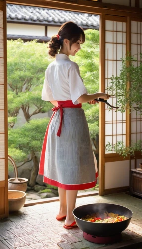 korean royal court cuisine,hanbok,japanese woman,tea ceremony,korean culture,soba,japanese culture,gyokuro,korean cuisine,yukgaejang,japanese cuisine,chankonabe,japanese-style,girl in the kitchen,jjigae,horumonyaki,mukimono,red cooking,hanok,japanese style,Illustration,Vector,Vector 05