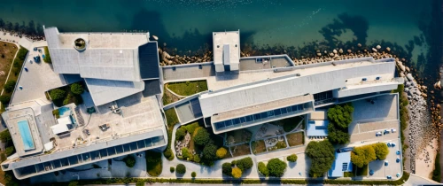 riva del garda,sewage treatment plant,autostadt wolfsburg,hydropower plant,aerial photograph,mainau,bird's-eye view,satellite imagery,overhead view,aerial view,crown palace,view from above,aerial shot,aerial photography,aerial image,fisher island,overhead shot,wastewater treatment,water castle,mamaia,Photography,General,Cinematic