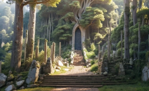 holy forest,the mystical path,garden of eden,forest chapel,the forest,forest path,elven forest,fantasy landscape,druid grove,the ruins of the,background with stones,hall of the fallen,pathway,fairy village,poseidons temple,pilgrimage,studio ghibli,ancient city,fantasy picture,artemis temple,Photography,General,Realistic