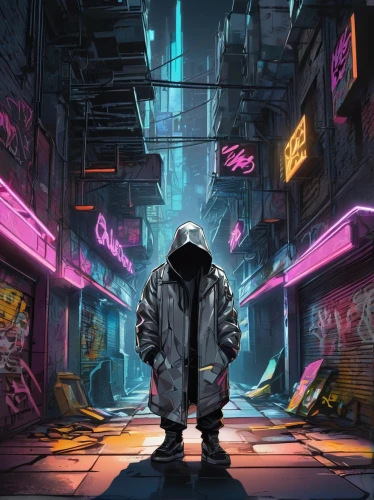 cyberpunk,cyber,alleyway,urban,world digital painting,dystopian,mute,pandemic,anomaly,sci fiction illustration,music background,pedestrian,cyberspace,dystopia,slum,alley,cybernetics,neon ghosts,electro,novelist,Unique,Design,Character Design