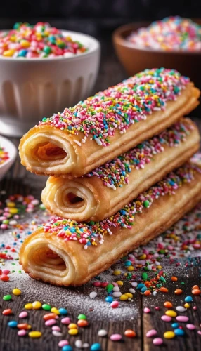 sopaipilla,crêpe,crepes,pizzelle,churros,eclair,pastelón,roll pastry,fatayer,pastellfarben,roll cake,flaky pastry,wafer cookies,spekkoek,crepe,sfogliatelle,chocolate wafers,churro,vanillekipferl,bakpia,Photography,General,Realistic
