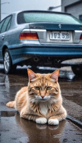 street cat,rain cats and dogs,red tabby,stray cat,ginger cat,red cat,american curl,cat resting,rainy day,siberian cat,feral cat,american bobtail,cat image,alley cat,hood ornament,domestic cat,toyger,breed cat,aegean cat,tabby cat,Photography,General,Realistic