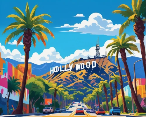 ann margarett-hollywood,hollywood,ester williams-hollywood,travel poster,los angeles,rosewood,world digital painting,hollywood sign,hollywood metro station,california,background vector,cartoon video game background,california adventure,cali,vegas,pinewood,travel trailer poster,universal studios,vector illustration,would a background,Illustration,Paper based,Paper Based 04