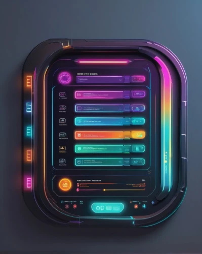 jukebox,80's design,neon coffee,music equalizer,digital piano,music player,tube radio,electronic musical instrument,futuristic,musical keyboard,cinema 4d,battery icon,computer icon,techno color,computer case,neon light,neon ghosts,car radio,neon tea,pill icon,Art,Artistic Painting,Artistic Painting 48