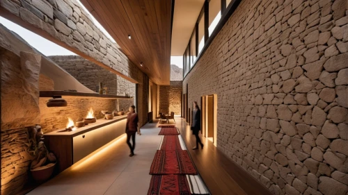 hallway space,wine cellar,hallway,luxury bathroom,interior modern design,ryokan,boutique hotel,japanese-style room,stone wall,home interior,stone floor,contemporary decor,private house,wooden wall,loft,luxury home interior,interior design,asian architecture,japanese architecture,concrete ceiling,Photography,General,Realistic